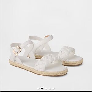 GAP Kids White Braided Sandals with Buckle